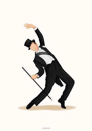 Elegant Man Dancing Art Print