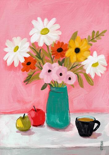 Cheerful Floral Still Life Art Print