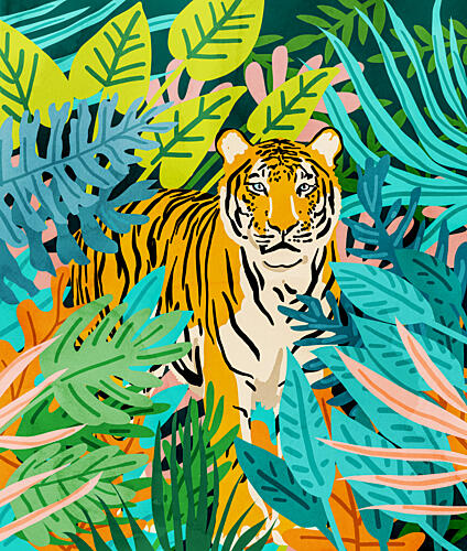 Vibrant Jungle Tiger Art Print
