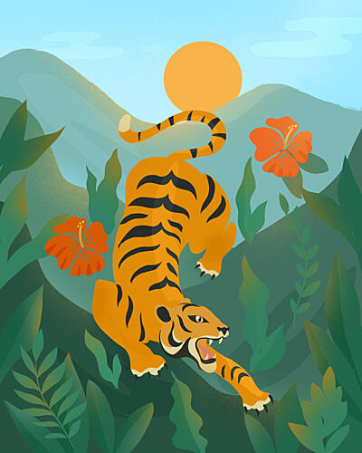 Jungle Tiger Art Print