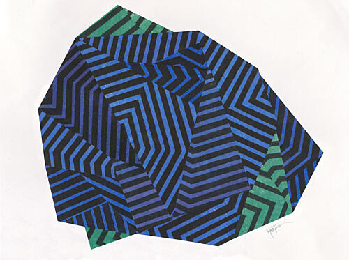 Zen Stone I.blue Version Geometric Print