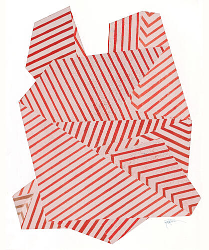 Geometric Red Stripes Geometric Print