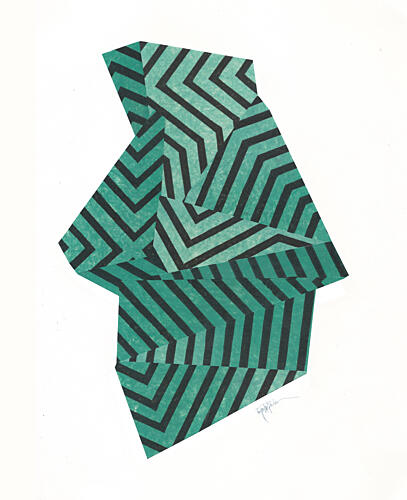 Teal Geometric Illusion Geometric Print