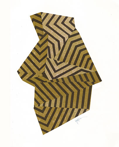 Golden Chevron Illusion Art Print
