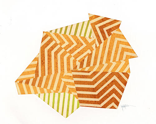 Abstract Orange Geometry Art Print by Paulina Varregn