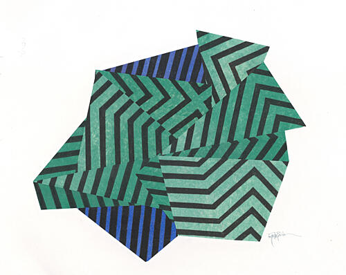Geometric Green Illusion Geometric Print