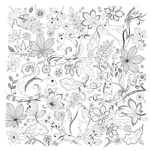 Squirrels and Leaves Art Print