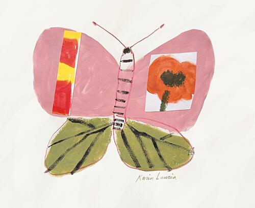 Pink Butterfly Poppy Art Print