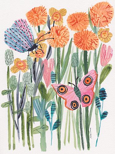 Colorful Garden Butterflies Art Print