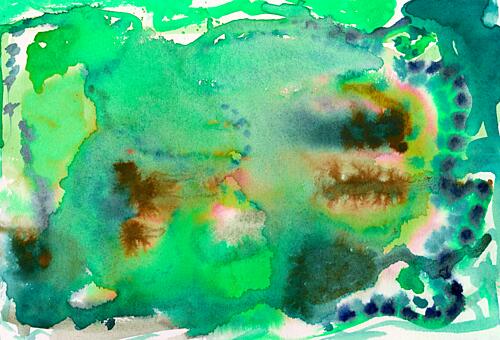 Vibrant Green Organic Flow Art Print