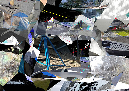 Geometric Urban Collage Art Print