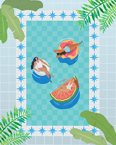 Pool Party Art Print