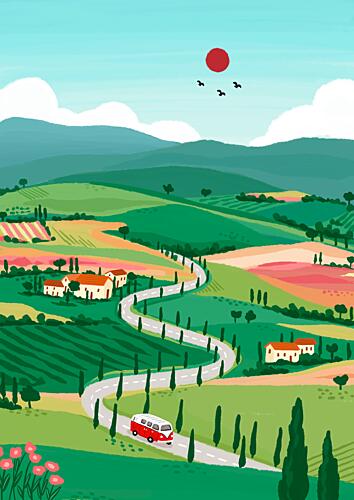 Idyllic Tuscan Journey Art Print