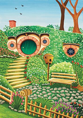Whimsical Hill House Art Print