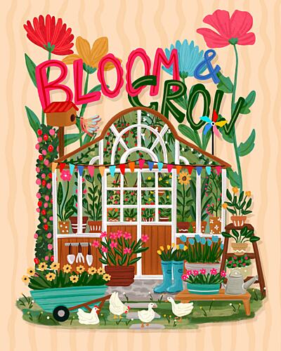 Bloom and Grow Garden Art Print by Nidhi Kachhadiya
