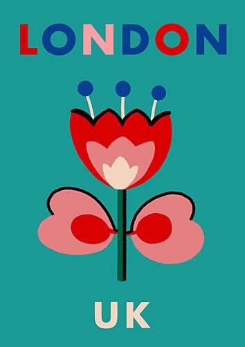 London Folk Flower Art Print