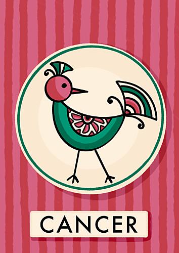 Cancer Zodiac Bird Art Print by Nidhi Kachhadiya