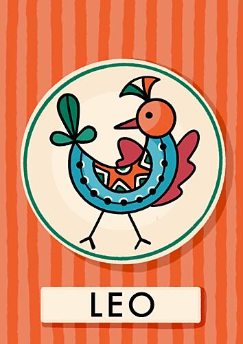 Folk Art Leo Bird Art Print by Nidhi Kachhadiya