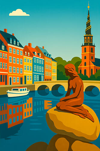 Copenhagen Mermaid Art Print by Taudalpoi