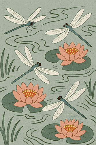 Waterlillydragonfly Art Print
