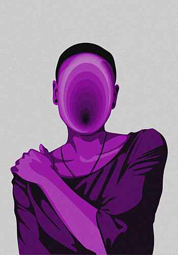 Faceless Purple Figure Art Print by Umuuntu