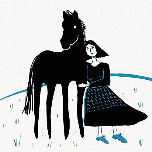 Girl and Her Horse Art Print