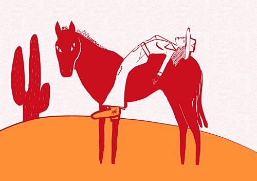 Dreamy Desert Rider Art Print
