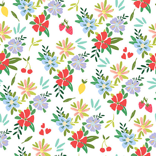 Sweet Summer Floral Pattern Art Print by Giovanna Juliao