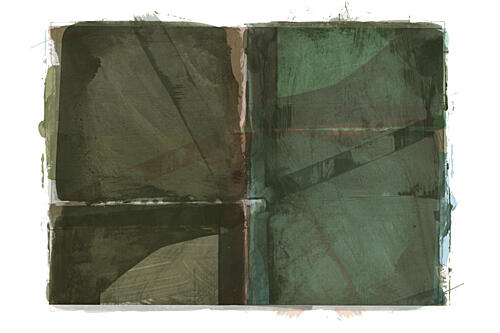 Earthy Green Layers Art Print