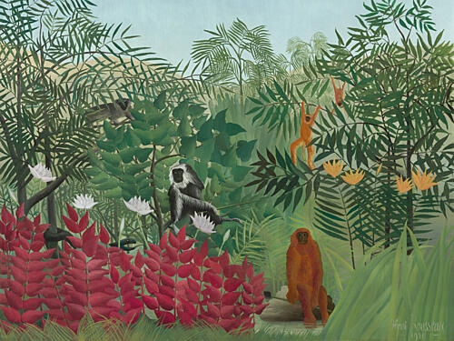 Tropical Forest with Monkeys 1910 Art Print