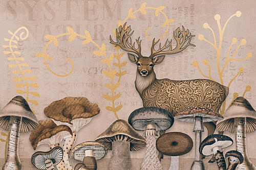 Vintage Woodland Stag Art Print