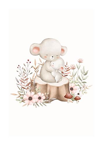 Sweet Woodland Embrace Art Print
