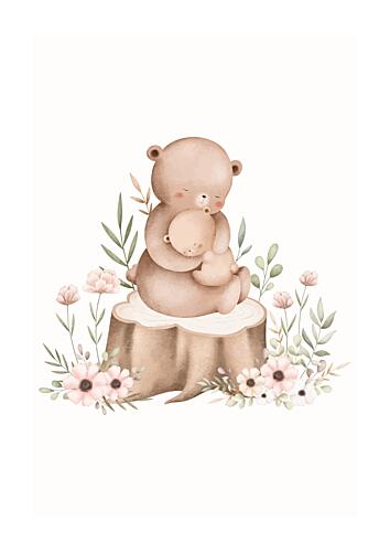 Mother Bears Embrace Art Print