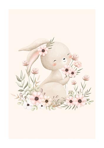 Sweet Bunny Blossoms Art Print