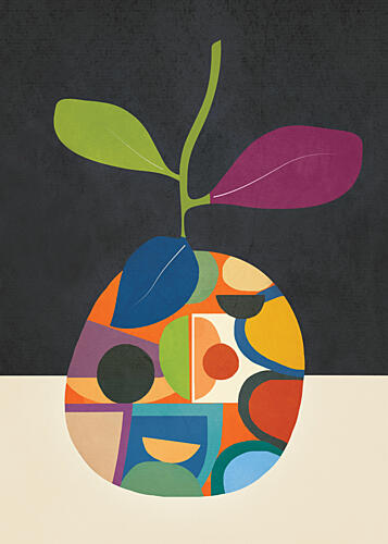 Vibrant Abstract Sprout Art Print