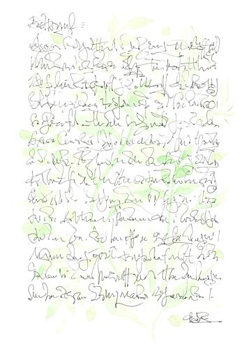 Asemic Writing Botanic Notes Art Print