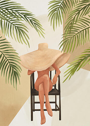 Tropical Hat Relaxation Art Print