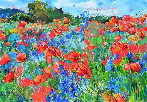 Vibrant Poppy Field Art Print