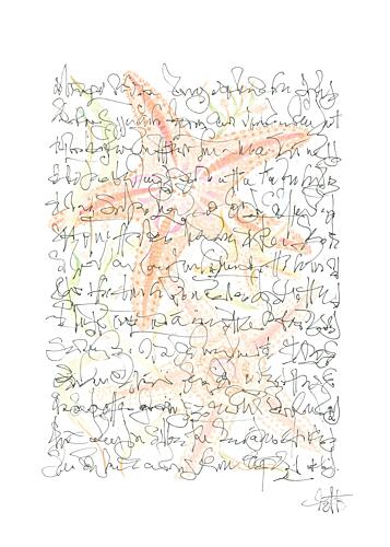 Asemic Writing Starfish Wanderings Art Print