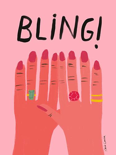 Bling Fashion Hands Art Print