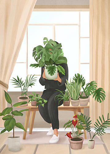 Indoor Plant Oasis Art Print