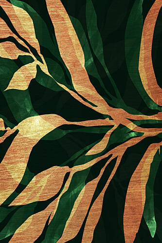 Emerald Gold Foliage Art Print