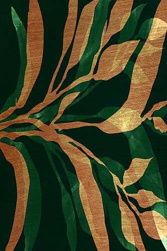 Golden Green Foliage Art Print by Cartissi