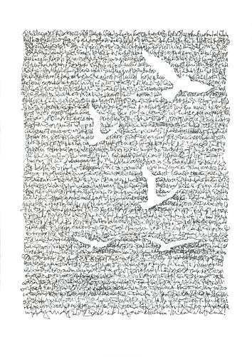 Asemic Writing Bird Lore Art Print