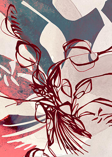 Abstract Floral Lines Art Print by Jenja Braun