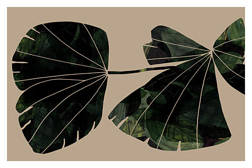 Abstract Green Leaves Art Print