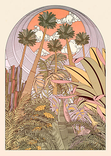 Tropical Oasis Arch Art Print by OMG Kitty