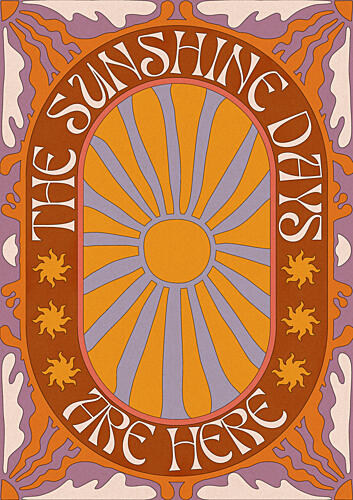 Groovy Sunshine Message Art Print by OMG Kitty