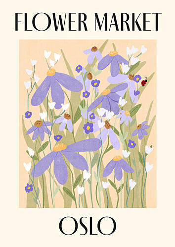 Oslo Flower Market Art Print