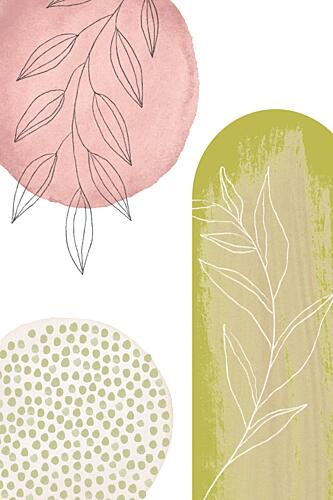 Abstract Botanical Shapes Art Print by Sally Ann Moss